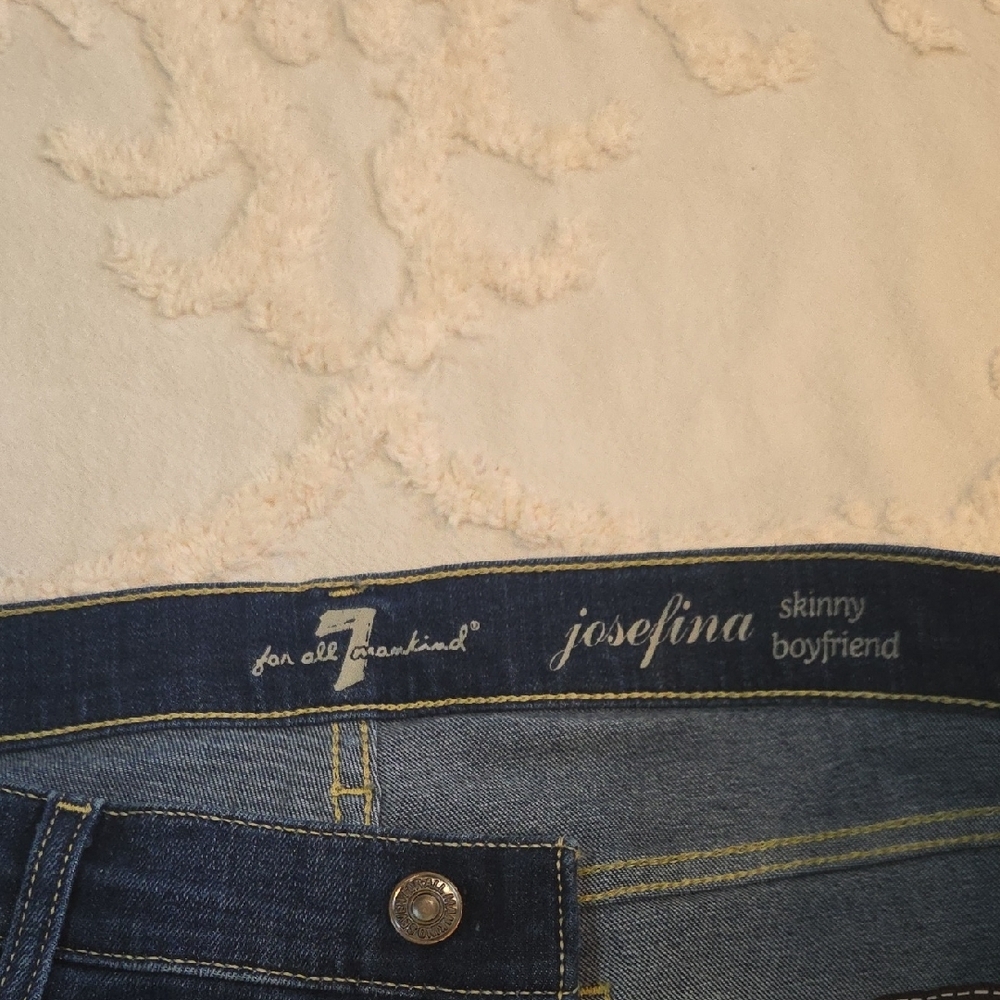 7 For All Mankind Josefina Skinny Boyfriend Jeans Size 27 - Picture 2 of 6